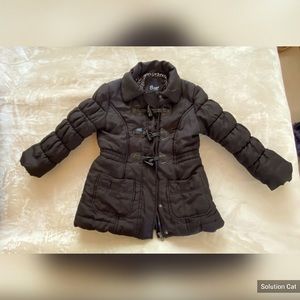 Black puffer pea coat